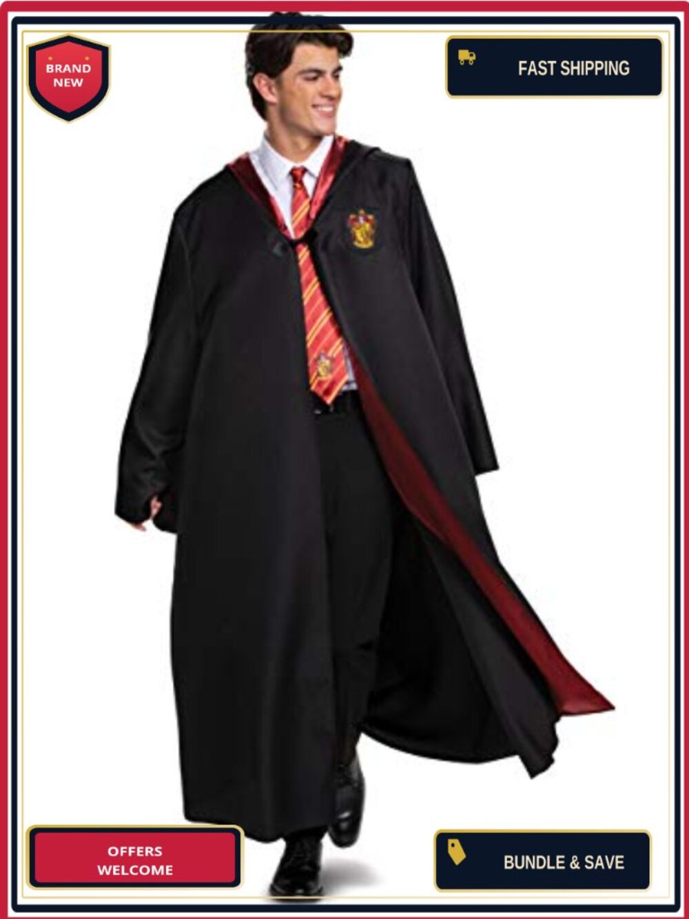 Deluxe Wizarding World Hogwarts House Themed Robe | Adult Costume